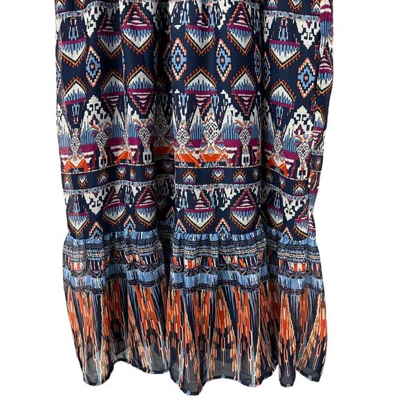 Old Navy Maxi Dress XL Aztec Southwestern Blue Boho - Picture 14 of 14